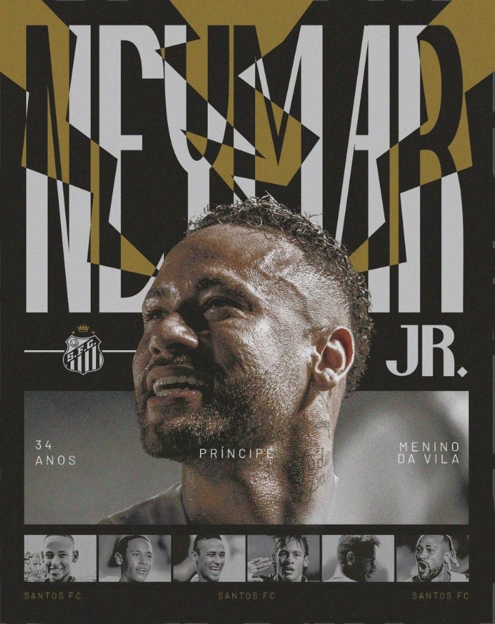 世界杯比赛在线观看平台-桑托斯官推晒海报祝内马尔34岁生日快乐，出场260场打进150球